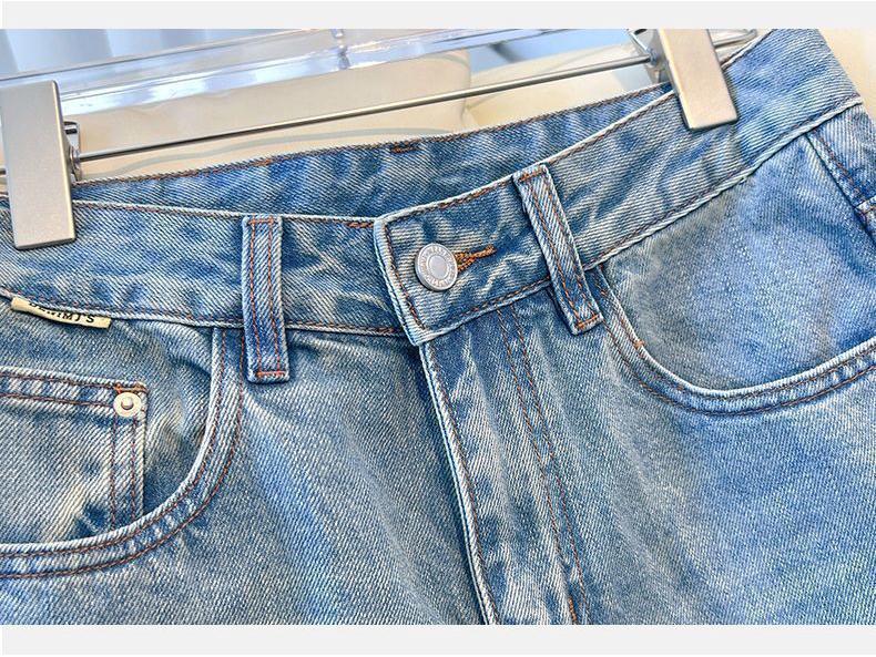 Women's Light Blue High-Waisted Wide-Leg Denim Jeans - Summer 2026 Collection
