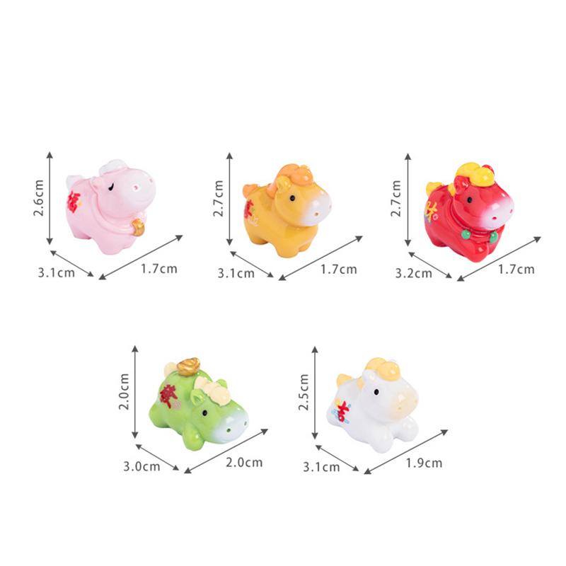 Horse Year Miniature Ornaments Cartoon Zodiac Lucky Little Horse DIY Decorative Ornament Spring Festival Gift Office Desk Decor