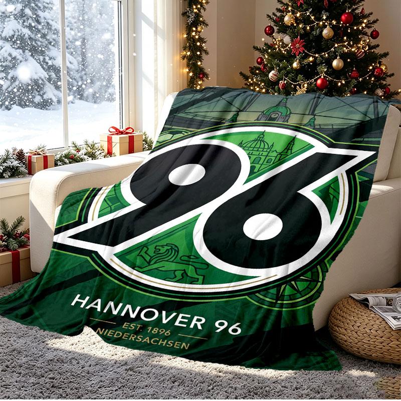 Hannover 96 Football Pattern Blanket for Home Decoration, Bed, Sofa, Car Travel, Camping, Suitable for All Seasons, Birthday Christmas Gift