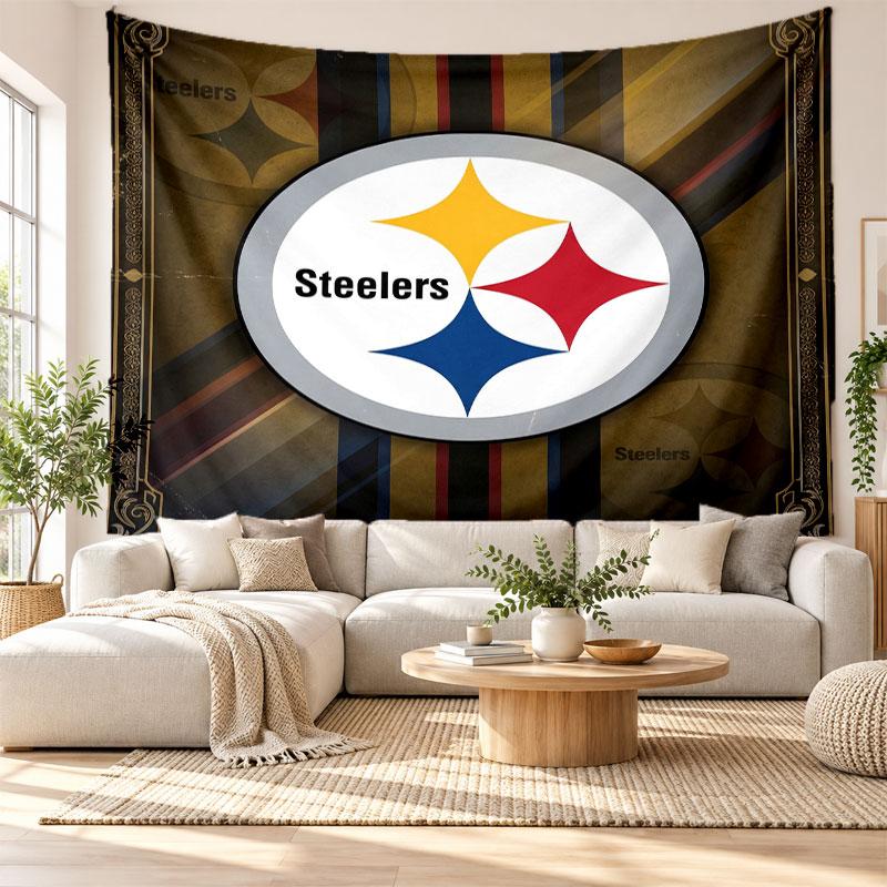 Pittsburgh Steelers Wall Tapestry, Soft Fabric Wall Hanging, Decorative Backdrop For Bedroom Home Wall Art