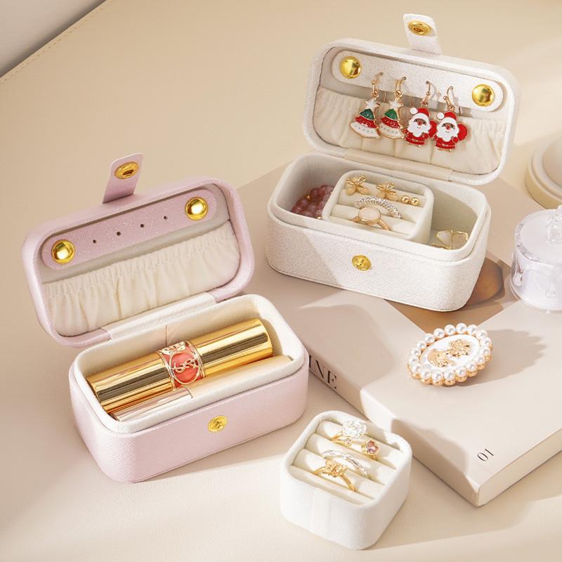 Jewelry Organizer Storage Case With Leather Material For Travel And Gift Use