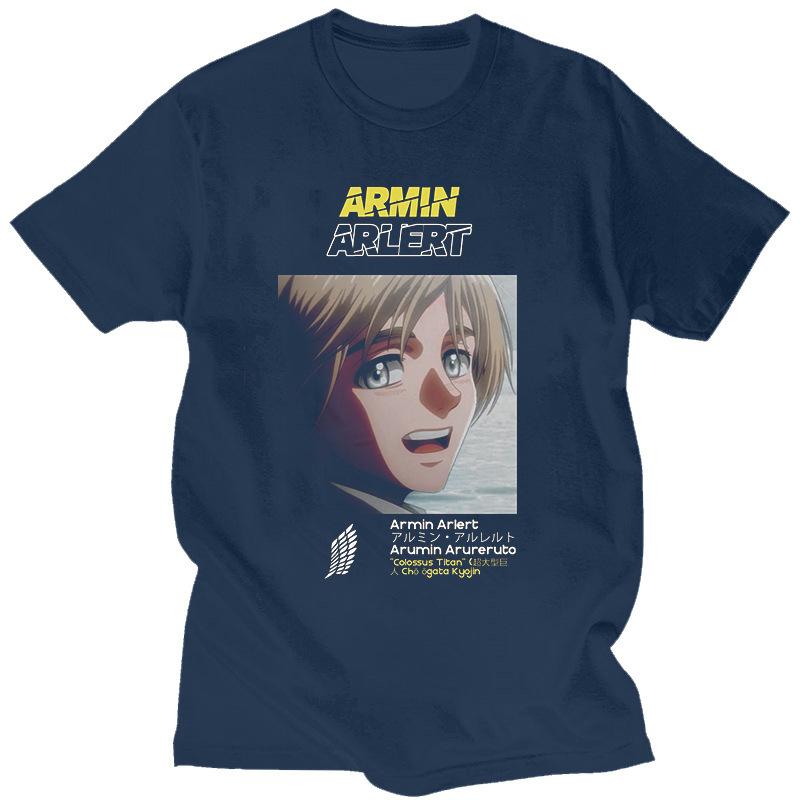 Japanese Anime Attack On Titan Men's T-shirt, Fashionable Short-sleeved Pure Cotton Personalized T-shirt for Men