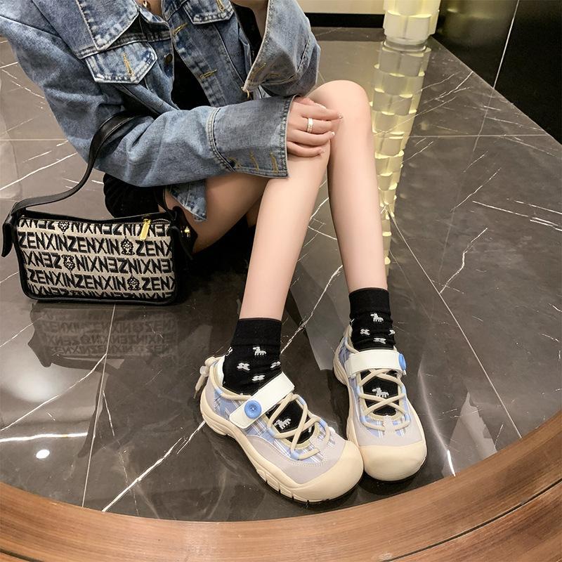 Ma Speedism 2025 new thick-soled ugly cute shoes women's summer niche design sense sports and leisure shoes Mary Jane single shoes