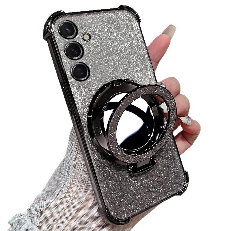 Samsung S11 Mobile Phone Case with Lens Film Anti-drop Galaxy S11ultra Glitter Mirror Magnetic Suction Bracket