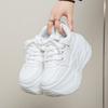 Fashion 10CM Women's Autumn Thick Bottom Shoes Breathable Microfiber Leather Vulcanize Flat Platform Sneakers White Walking Shoes