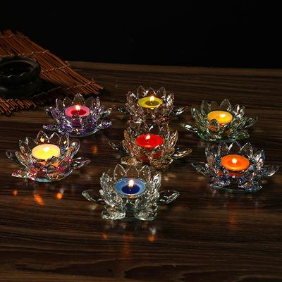 1PC Handcrafted Glass Buddhism Multi-Colored Petals Elegant Lotus Flower Decor Home Decor Multiple Options Available