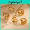 Modern Cold Style Steel Open Loop Ring With Geometric Design For Women