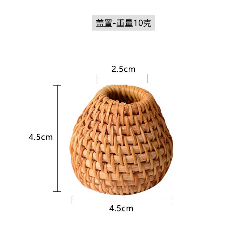

Вьетнамская осенняя ротанговая плетеная крышка с подставкой-ситечком для чая, аксессуары для чайной церемонии, офисная коробка для хранения, хранение, защита от плесени, вставка из массива дерева, круглая
