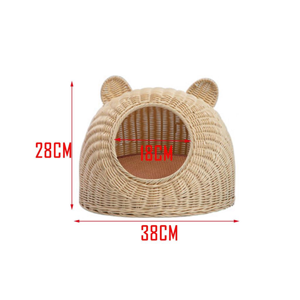 Cat Sleeping Bed Dog Nest Semi-Enclosed Washable Handmade Lightweight Round Pet for