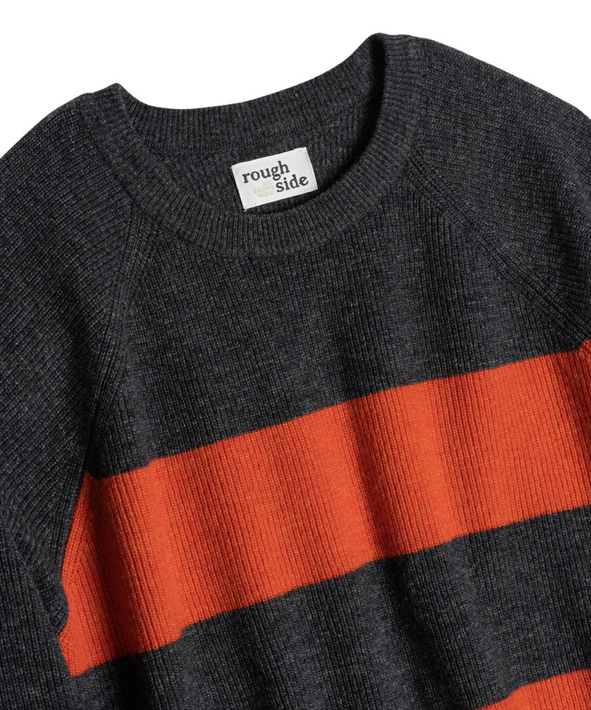 Leopeusaideu Stripe Knit Mandarin/Charcoal
