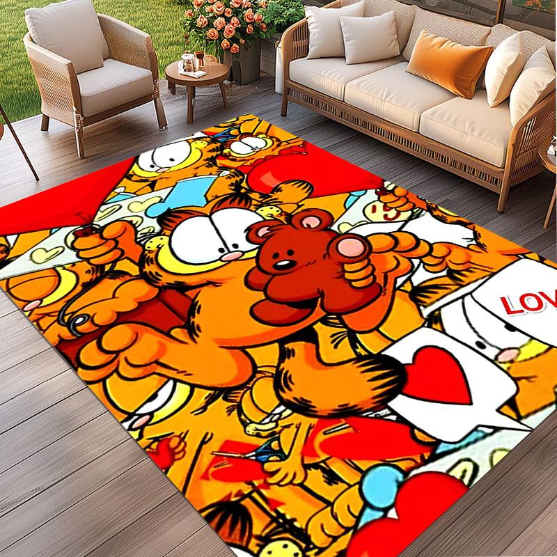 Garfield Print Rug, Washable Floor Carpet, For Entryway Dorm Laundry Room Office Study, Home Decor Birthday Christmas Gift