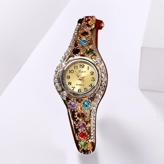Yousheng Women Bracelet Watch Luxury Colorful Rhinestone Ethnic Style Elegant Round Vintage Ladies Girls Dress Wristwatch Fashion Jewelry Birthday