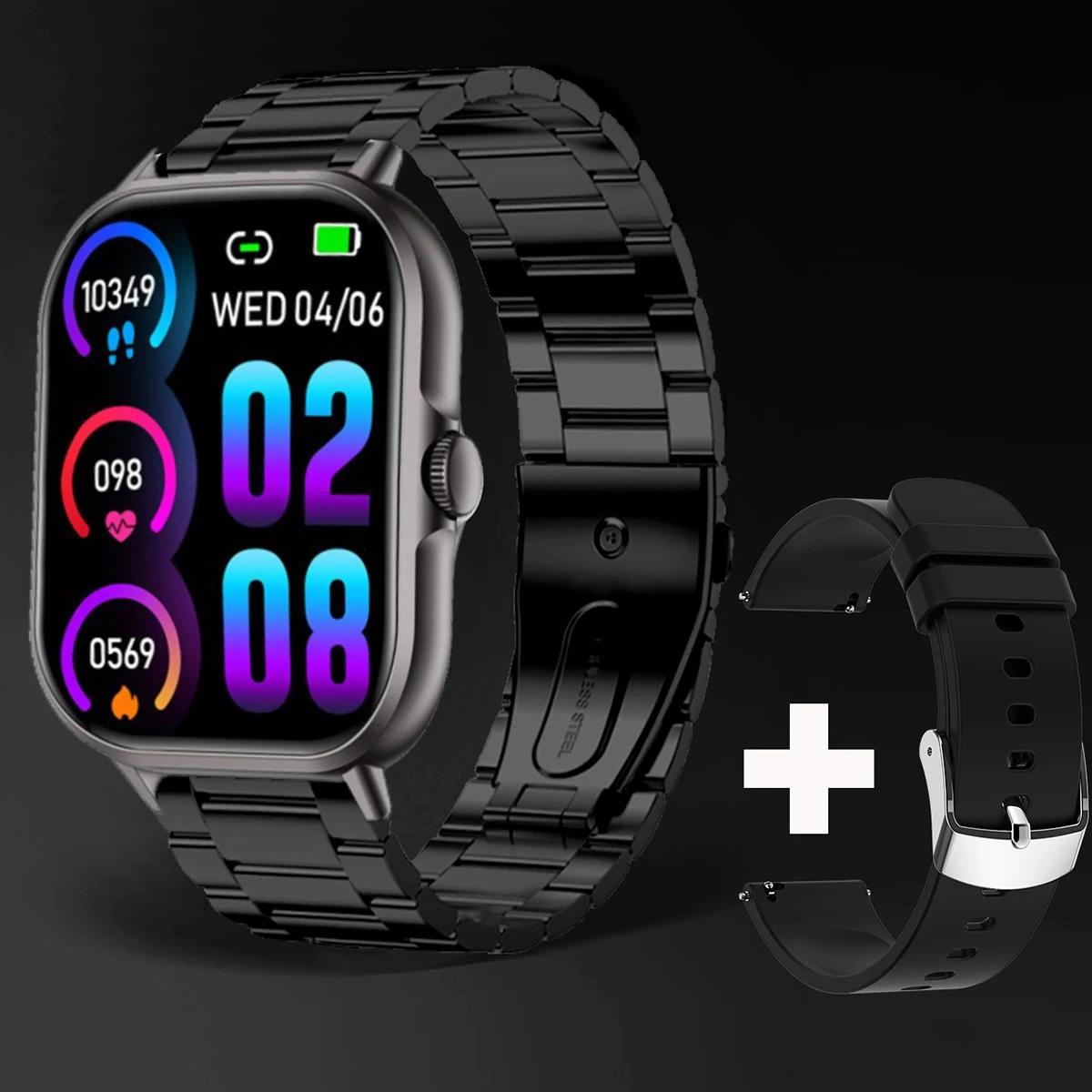 Bluetooth Rispondi Chiamata Smart Watch Uomo Full Touch Dial Chiama Fitness Tracker IP67 Impermeabile Smartwatch Uomo Donna + Scatola