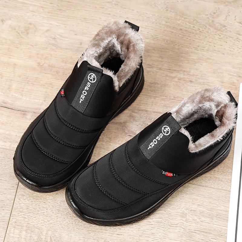 

Модные женские ботинки Унисекс Зимняя обувь 2024 Женские водонепроницаемые зимние ботинки Женская повседневная обувь на липучке Плюшевая обувь Мужские ботильоны 41 чёрный