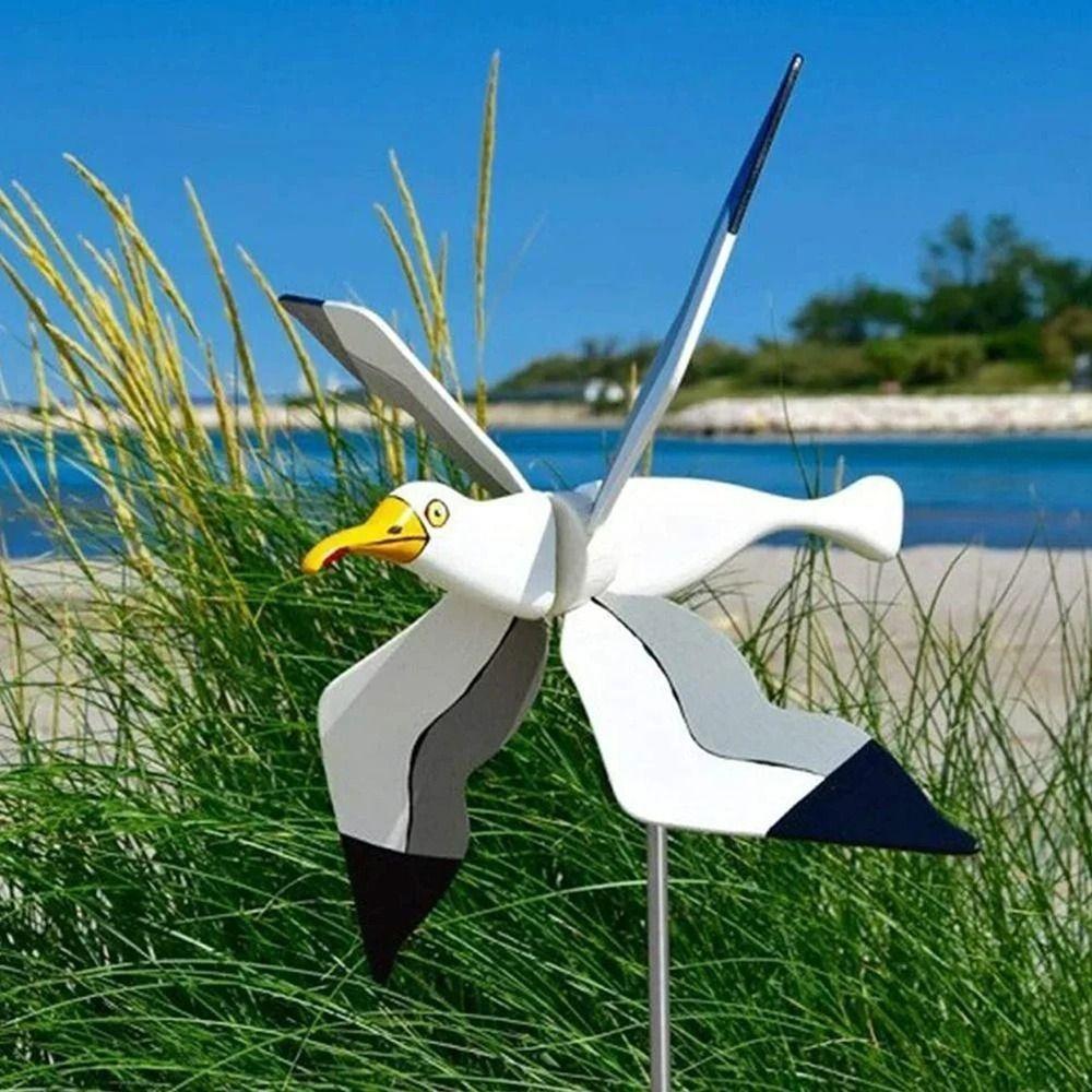 Fade Resistant Bird Wind Spinners Stable Bird Shape Windmill Spinners  Courtyard Decor
