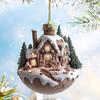 Yousheng House Coffee Cup Ornament Acrylic Snow Gingerbread House Christmas Tree Ornament Holiday Decoration for Tree Backpack Keychain