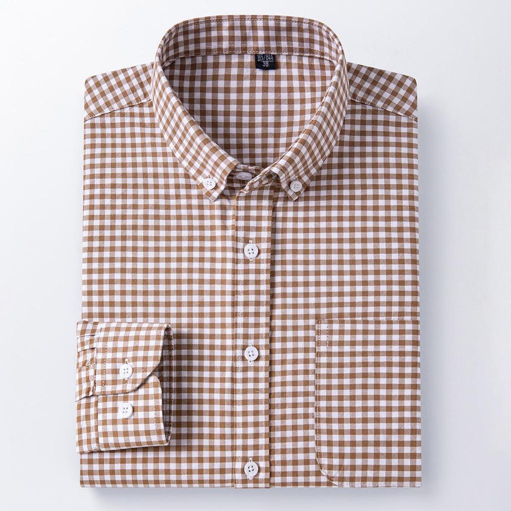 Camicia Oxford da Uomo 100% Cotone Manica Lunga Casual Morbida Traspirante Business Casual Vestibilità Regolare Elegante Camicia Sociale