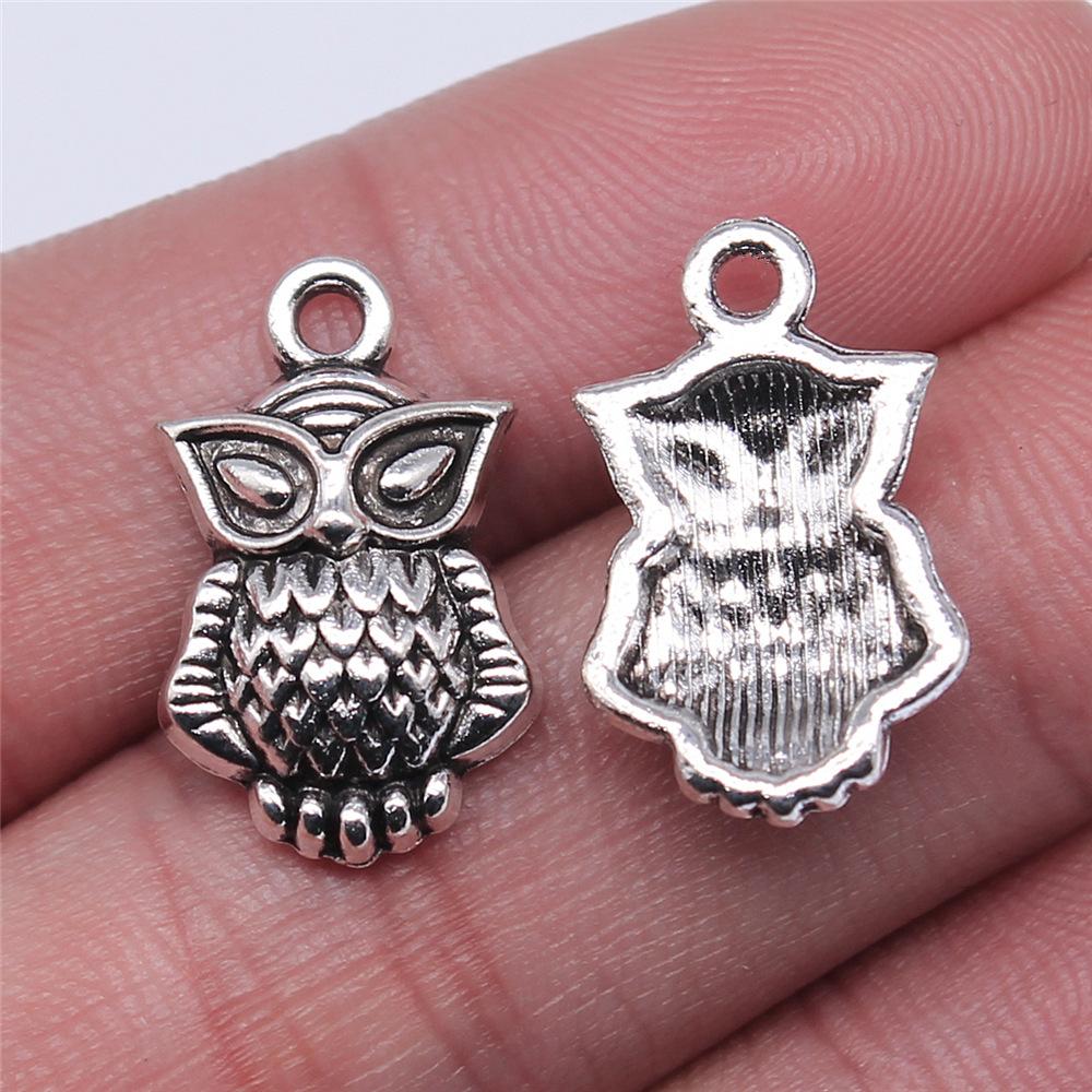 10pcs Charms Owl Antique Silver Color Cute Owl Pendant Charms Small Owl Charms For Jewelry Making