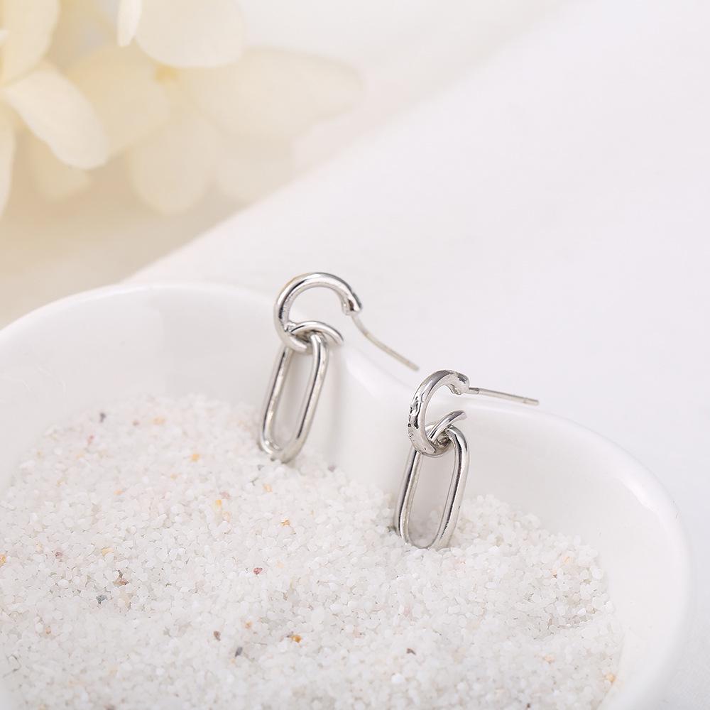 Minimalistyczne owalne kolczyki sztyfty ze srebra próby 925 dla kobiet