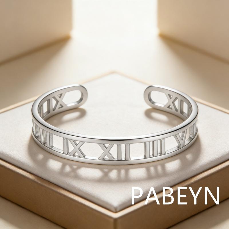 925 Sterling Silver Stylish Simple Roman Numeral Bracelet Birthday Party Anniversary Gift серебряный