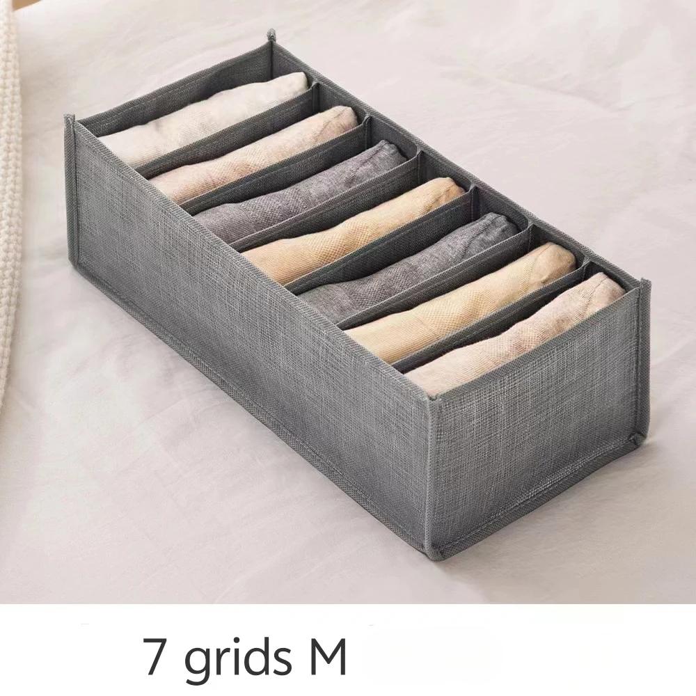 

Divided Pants Storage Box, Multi-compartment Jeans Organizer for Closet, Underwear Storage Container, Space Saver for Bedroom