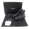 CHANEL short boots black leather Women 38 24A G45833 Used