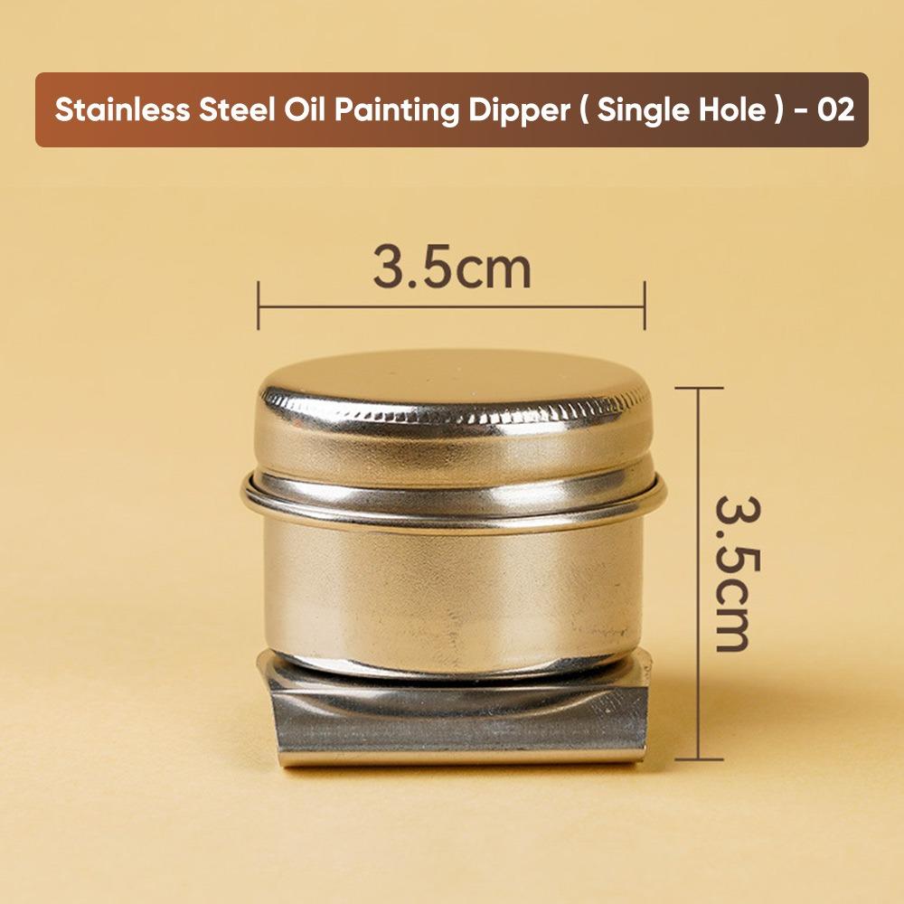 

Single/Double Hole Oil Painting Dipper Stainless Steel Art Painting Palette Dipper Painting Studio 04