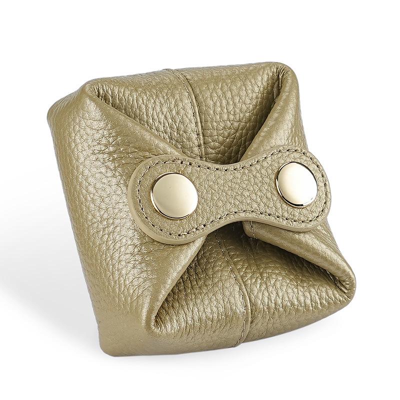 Urocza japońska i koreańska mini portmonetka ze skóry bydlęcej na monety, słuchawki, szminkę i klucze