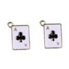 Gold Enamel Pendants Heart Shape Block Poker Card Charms  DIY Jewelry Making