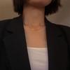 Waterproof Gold Minimalist Necklace: Versatile, Non-Fading, Shiny Plain Chain for Pendants and Clavicle Wear.
