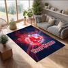 Boston Red Sox Crystal Velvet Rug, Custom Name Text Personalized Non‑Slip Floor Mat for Home Decor Gift