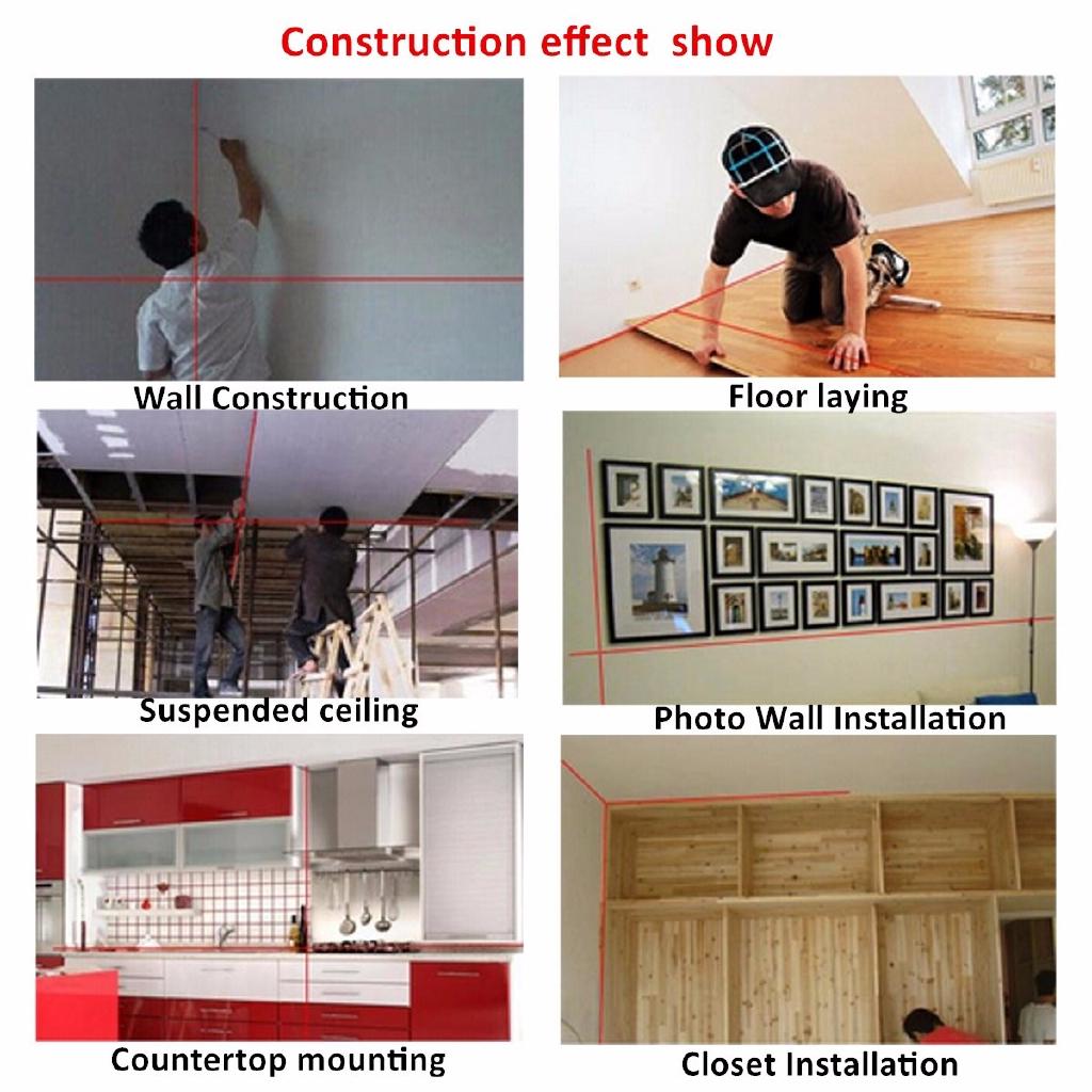 2 Line 1 Point Laser Level Automatic Self Leveling 360 Degree Vertical Horizontal Cross Red Laser Line Indoor Outdoor New