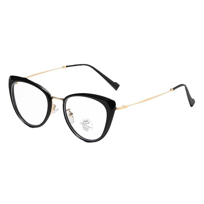 Trendy Photochromic Cat Eye Glasses Anti Blue Light Ultra Light Non Prescription Flat Glasses Alloy TR Frame
