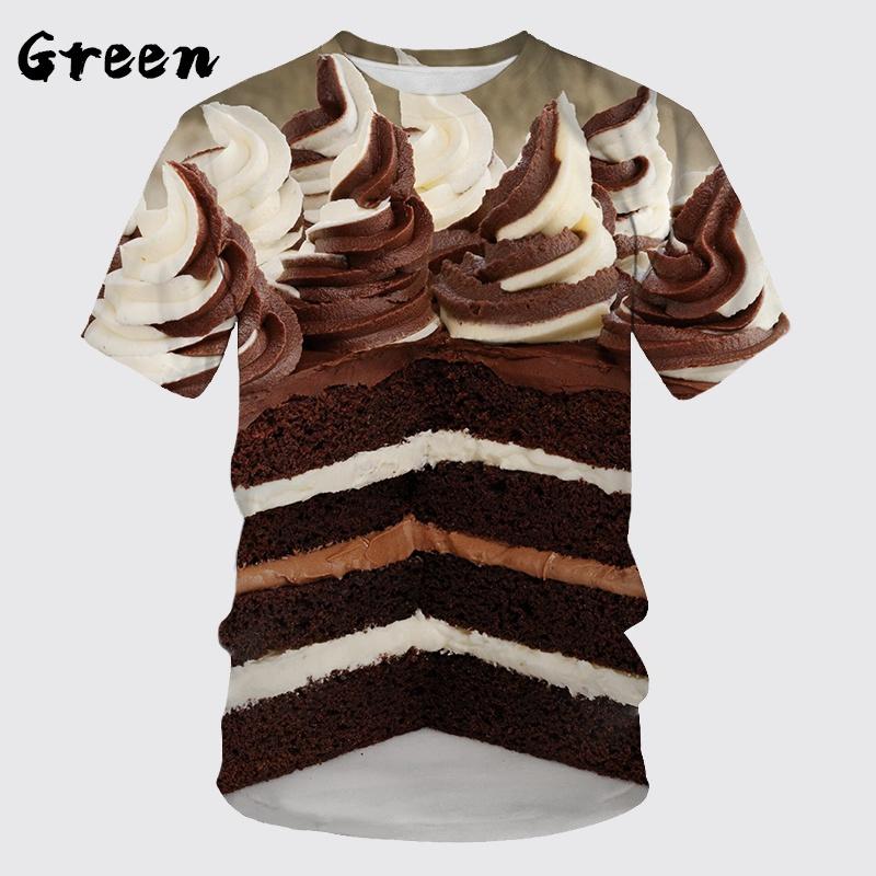

Sweetie Cherry Cake Graphic T Shirt For Men Clothing Unisex 3D Print Fruit Dessert T-shirt Casual Afternoon S