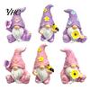 Resin Dwarf Figurines for Patio Balcony Halloween Gnome Statue, Spring Butterfly Bird Flower Themed Gardening Gifts Women Figurine Garden Patio, Hand