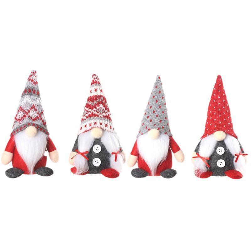 

AEE2-4PCS Christmas Gnomes Plush Gifts Handamde Swedish Tomte Doll Reindeer Gnome Collectible Xmas Home Decorations