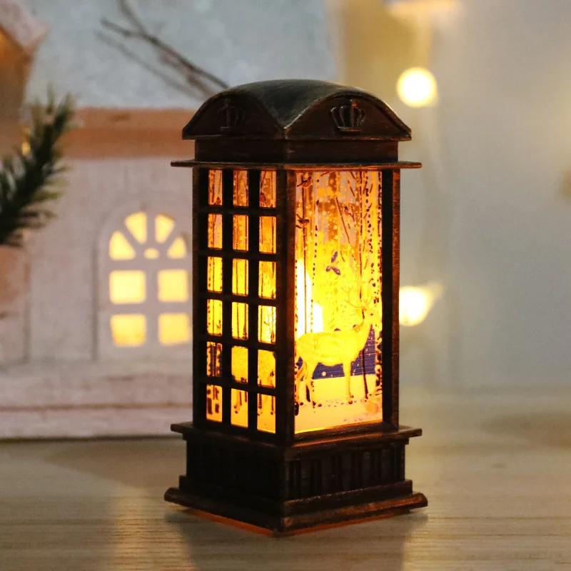 Christmas Decorations Small Wind Lantern Old Man Snowman Decoration Wind Lantern Desktop Decoration Christmas Ornaments