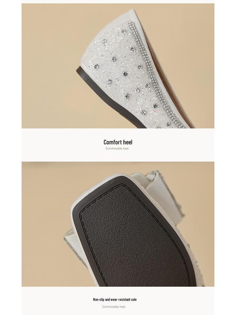 Weiwei Girl 5933-8 Rhinestone Pointed Toe Flats Low-Cut Slip-On Moccasins 2023