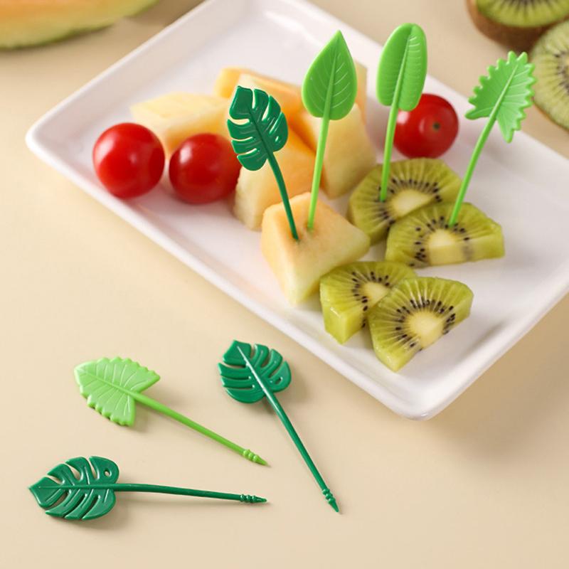 10 ks Dětské párátka na ovoce Jehla Párátka Mini Kreativní Tvar listu Ovoce Dort Dezert Vidličky na jídlo Dekorace do svačinové krabičky Bento doplňky