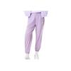 Li Ning Sports Trend Series Solid Color Letter Drawstring Sports Long Pants Women Bottoms Lavender-Purple AYKS312-3