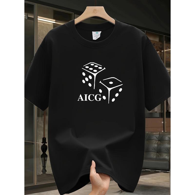 European Size Heavyweight Pure Trendy Print Short-Sleeve T-Shirt for Men, New Summer Casual Style, Loose Fit, Versatile Top In Large Sizes