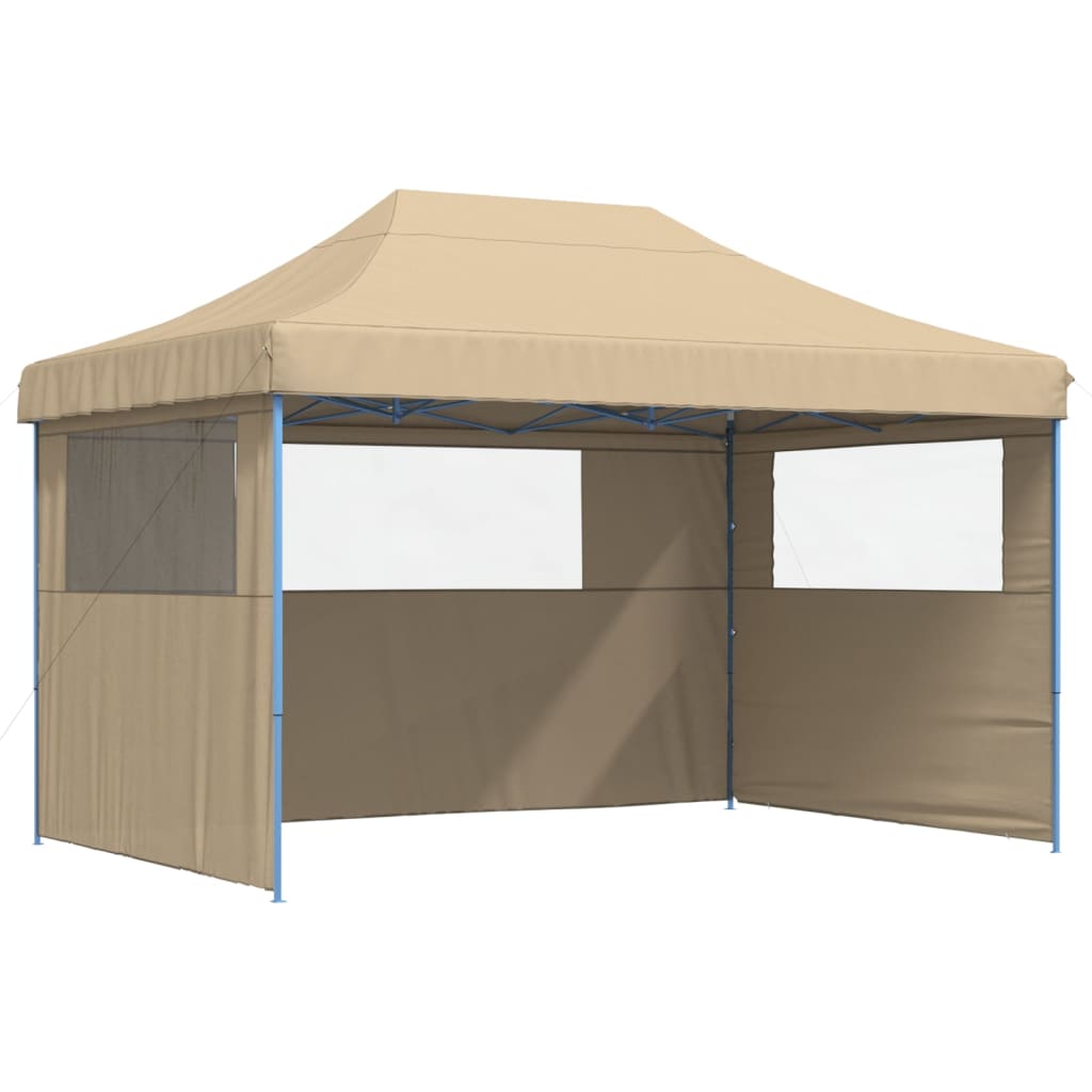 Faltbares Pop-Up Partyzelt mit 3 Seitenwänden, Beige
