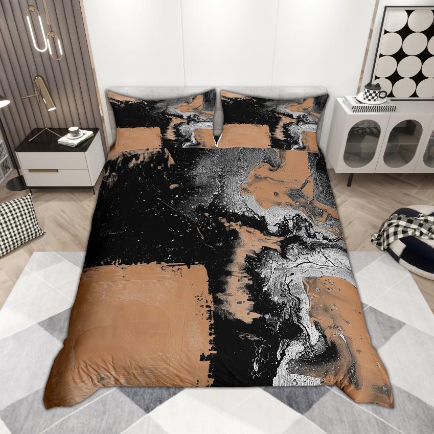 Homewish Modern Abstrakt Påslakanset 2 st/3 st, Akvarell Ombre Sängkläder, Oljemålningsestetik Täcke Set