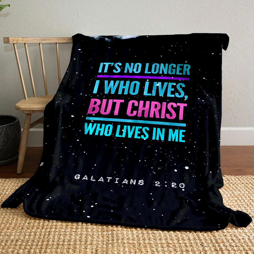 

Galatians 2:20 Print Blanket Scripture Text, Starry Background, Blanket for Living Room Bed Couch lunch breakBlanket for Friend s festival Gift 80cm x 120cm