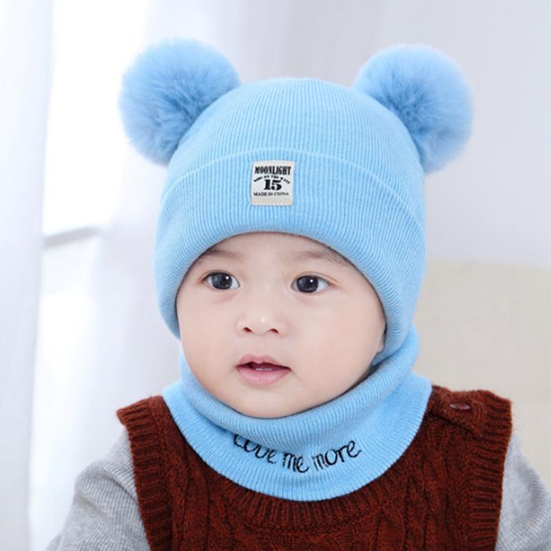 Knitted Pompon Hat for Children, Baby Warm Ear Protection Hat, Customizable Styles