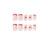 Wearable French Pink & White Swirl Love Heart Valentine's Day Manicure Nails