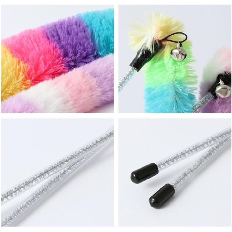 Cat Toy Teaser Wand with Bell Plush Toy Gift for Kitten Playing Exercising