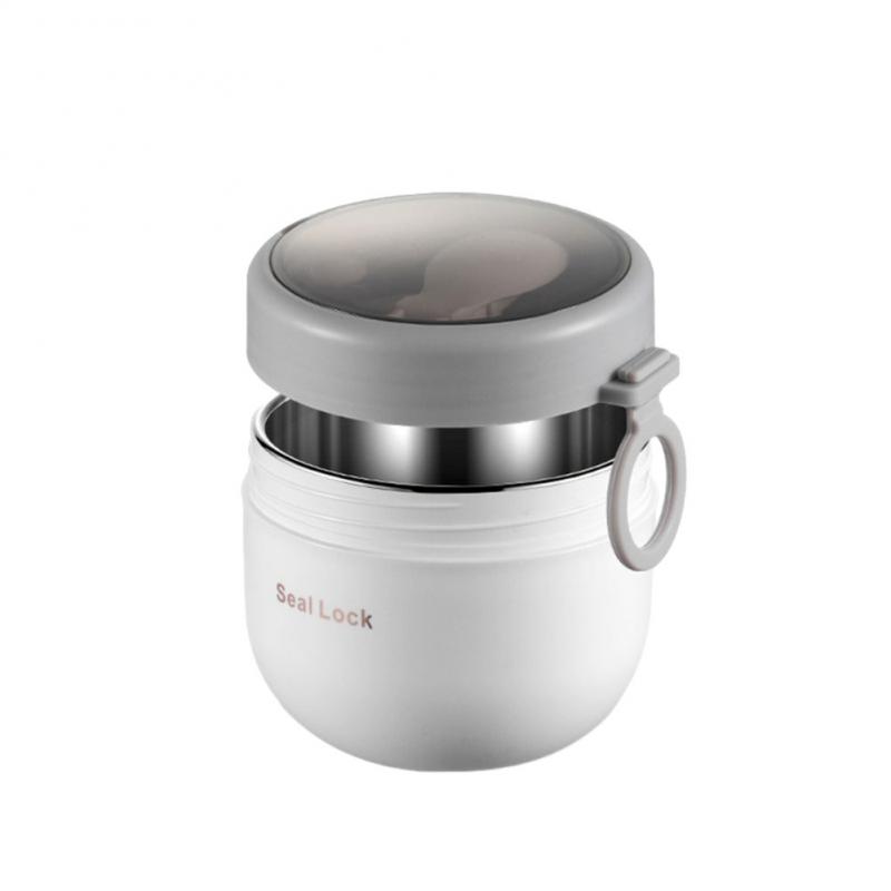 600ML Portable Plastic/Stainless Steel Lunch Box Heatable Vacuum Insulation Box Thermos Soup Storage Containers Kids Bento Boxes