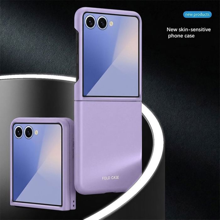 Case for Samsung Galaxy Z Flip 8, Rigid Slim Anti-Scratch Shockproof Purple - 2 Tempered Glasses