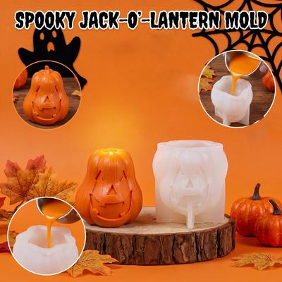Silicone Pumpkin Candle Mold for Halloween DIY Crafts Reusable Flexible Mold for Soap Wax Resin and Plaster Casting